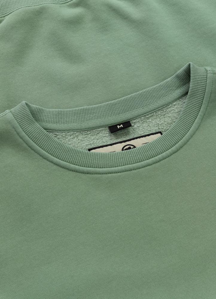 Pitbull Męska bluza basic męska wygodny sweter luźny sportowy krój Washed Lancaster II czas wolny Crewncek sportowa bluza XL, zielony, XL