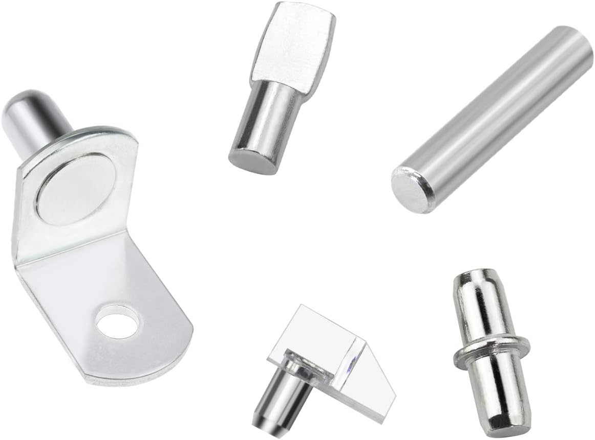 100PCS Nickel Plated Shelf Bracket Pegs Cabinet Furniture Shelf Pins Support (5 Styles)