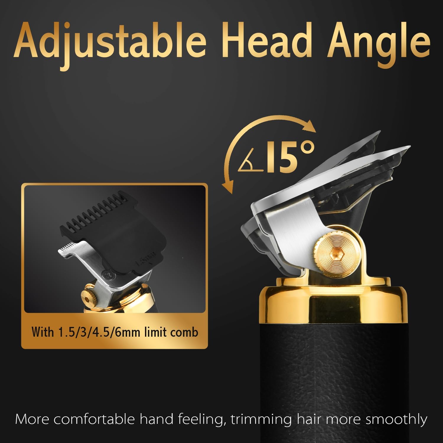 DSP Hair Trimmer for Men, Cordless Beard Trimmer, Adjustable Head Angle, Beard Edger, Grooming Cutting Kit, Ceramic Blade, Plug and Play - Image 3