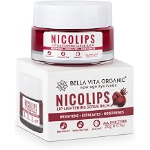 NicoLips Organic Lip Scrub Balm for Dark, Dry, Chapped Lips, Men and Women on