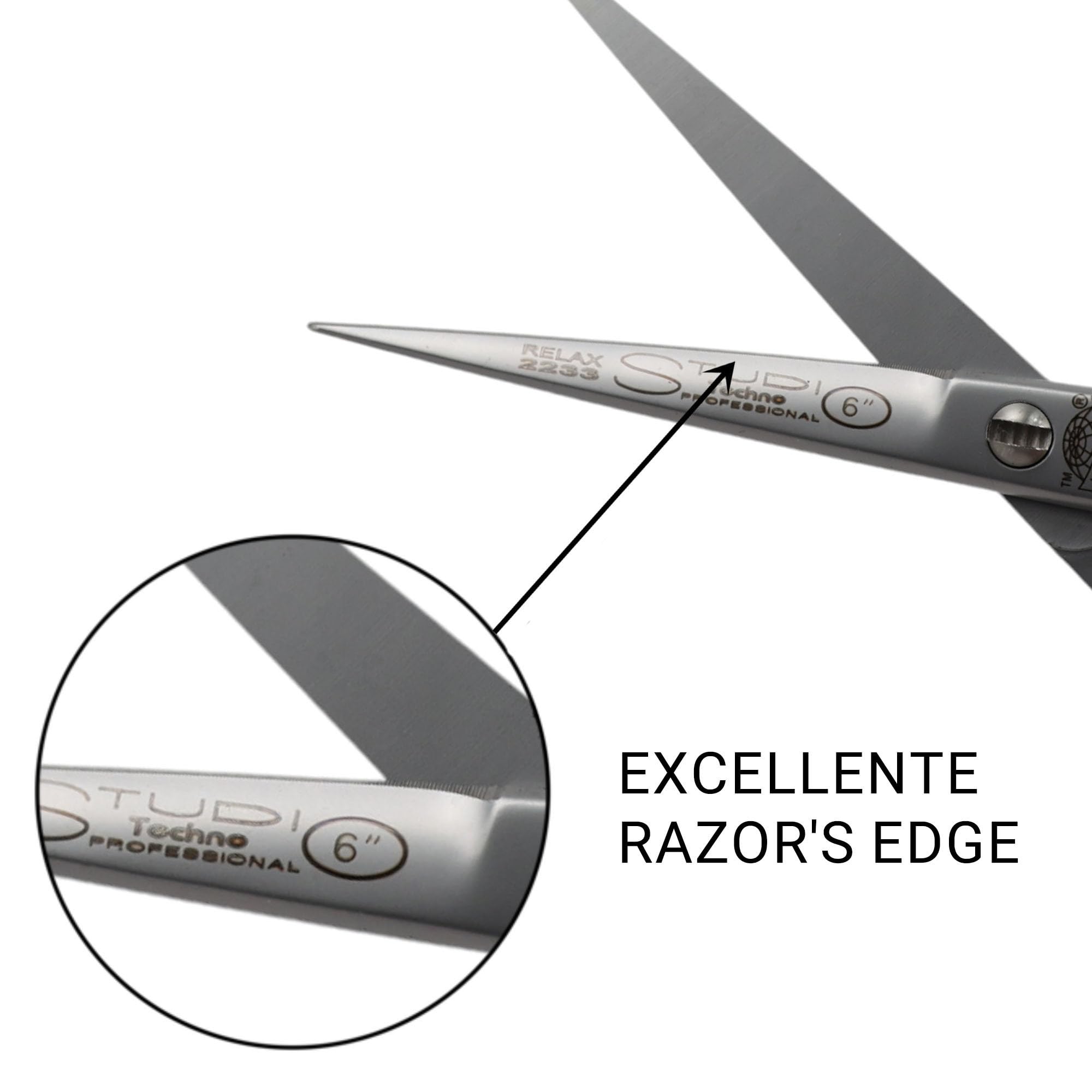 Kiepe 2233 Studio Techno Relax Tijera profesional de corte 6 pulgadas – Tijera ergonómica de acero inoxidable para un corte preciso y suave, Made in Italy