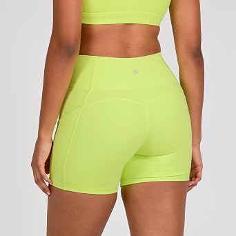 YITTY Active Women's UltraLuxe High Waist Pocket Biker Shorts 3/6 Tummy Control, Compression, Breathable & Activewear