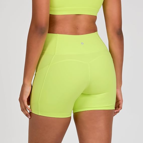YITTY Active Women's UltraLuxe High Waist Pocket Biker Shorts 3/6 Tummy Control, Compression, Breathable & Activewear