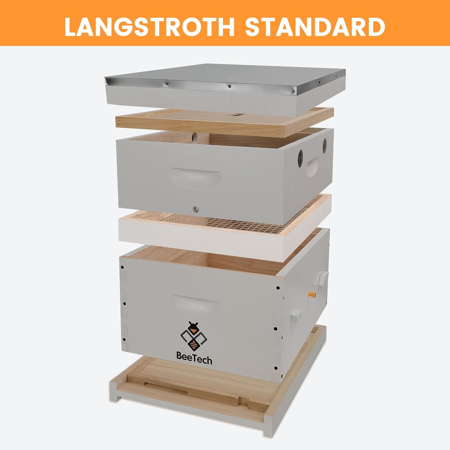 10 Frame Langstroth Bee Hive Candy Board Hand Painted Assembled for Bees Feeder Winter