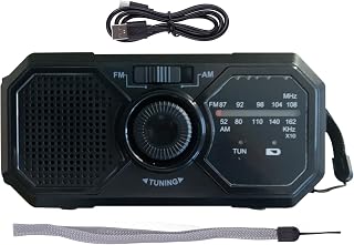 Qfdiwr 13x6.2cm Am FM WB Radio Supervivencia Portatil Multifunción Con Linterna LED, Radio Solar De Emergencia Con Manivela,Alarma SOS,1200MAh Cargador USB Para Camping, Senderismo, Supervivencia