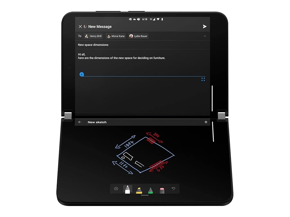 【Berrykey】Microsoft Surface Duo 2 256 Microsoft Surface Duo 2 - 256 GB - Glacier (Unlocked) for