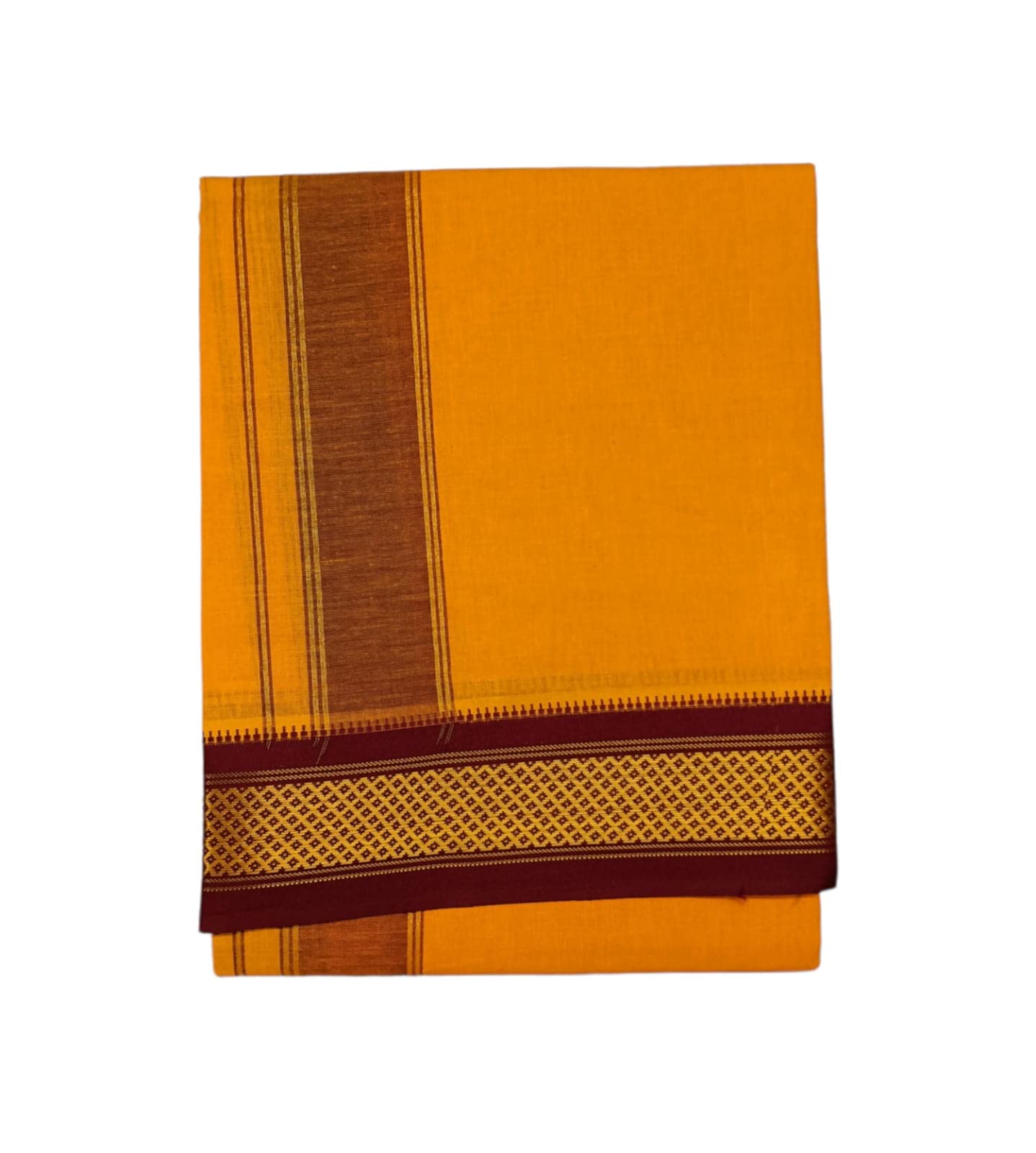 Exclusive Dhoties Men's Traditional Pure Cotton Color Dhoti With Mayilkann Ganga Jamuna Border Lungi Size/Dhoti size 2mtrs Dhoti Only
