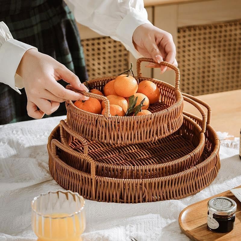Multiuso Vassoio porta torta da soggiorno con cesto di frutta