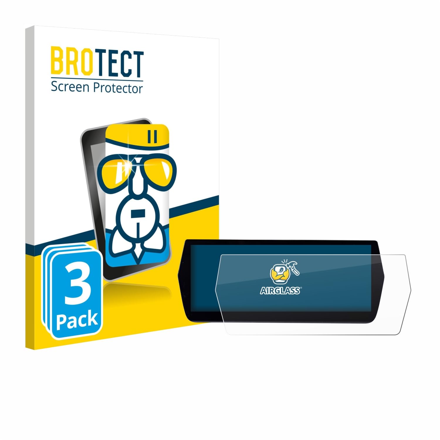 BROTECT Protector Pantalla Cristal para MG ZS Hybrid Plus Protector Vidrio (3 Unidades) - [Dureza 9H, Anti-Arañazos]
