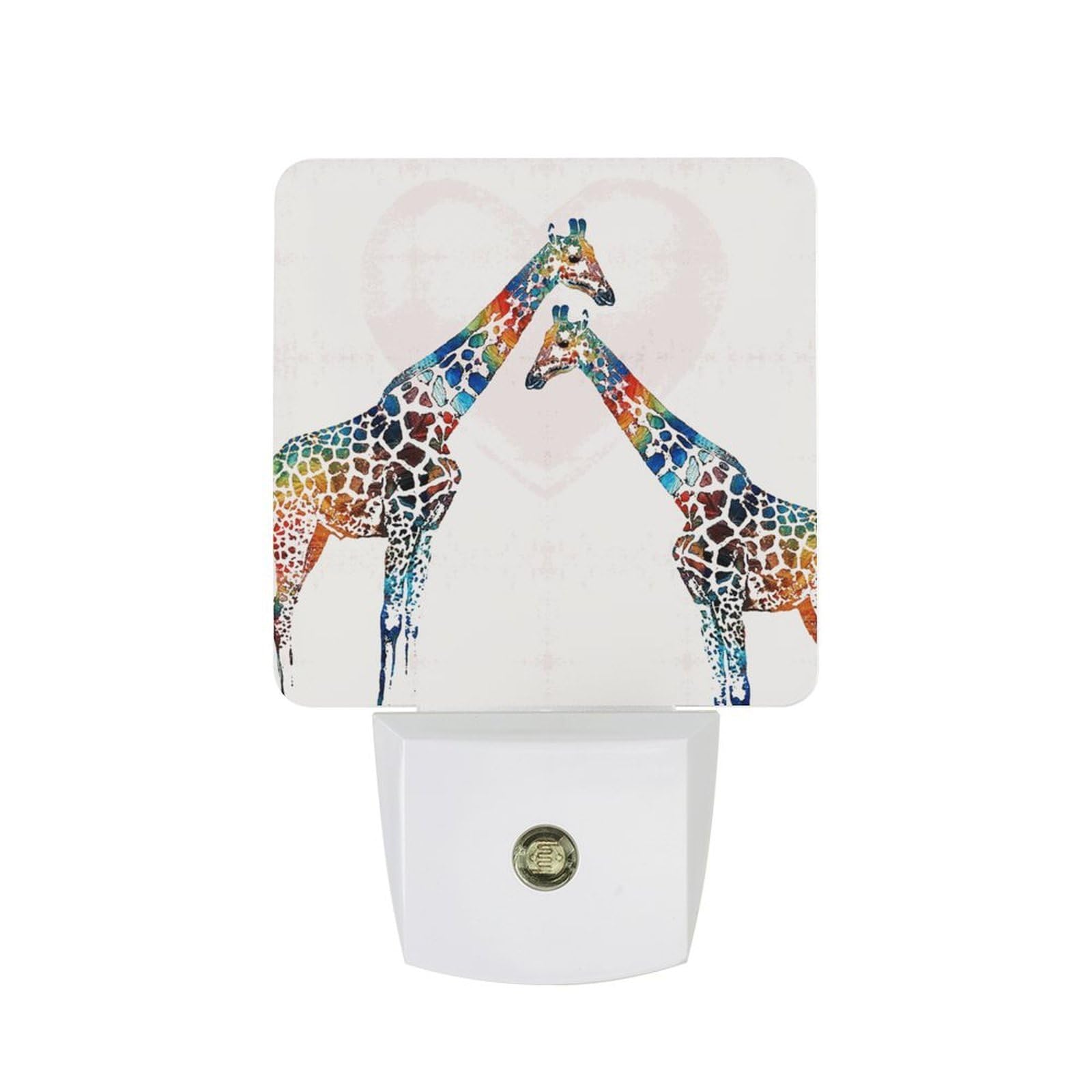 Nqrxadcrt Style Colourful Giraffe Night Light Plug In Wall Lights Bedside Lamp Bedrooms Home Hallways Decoration