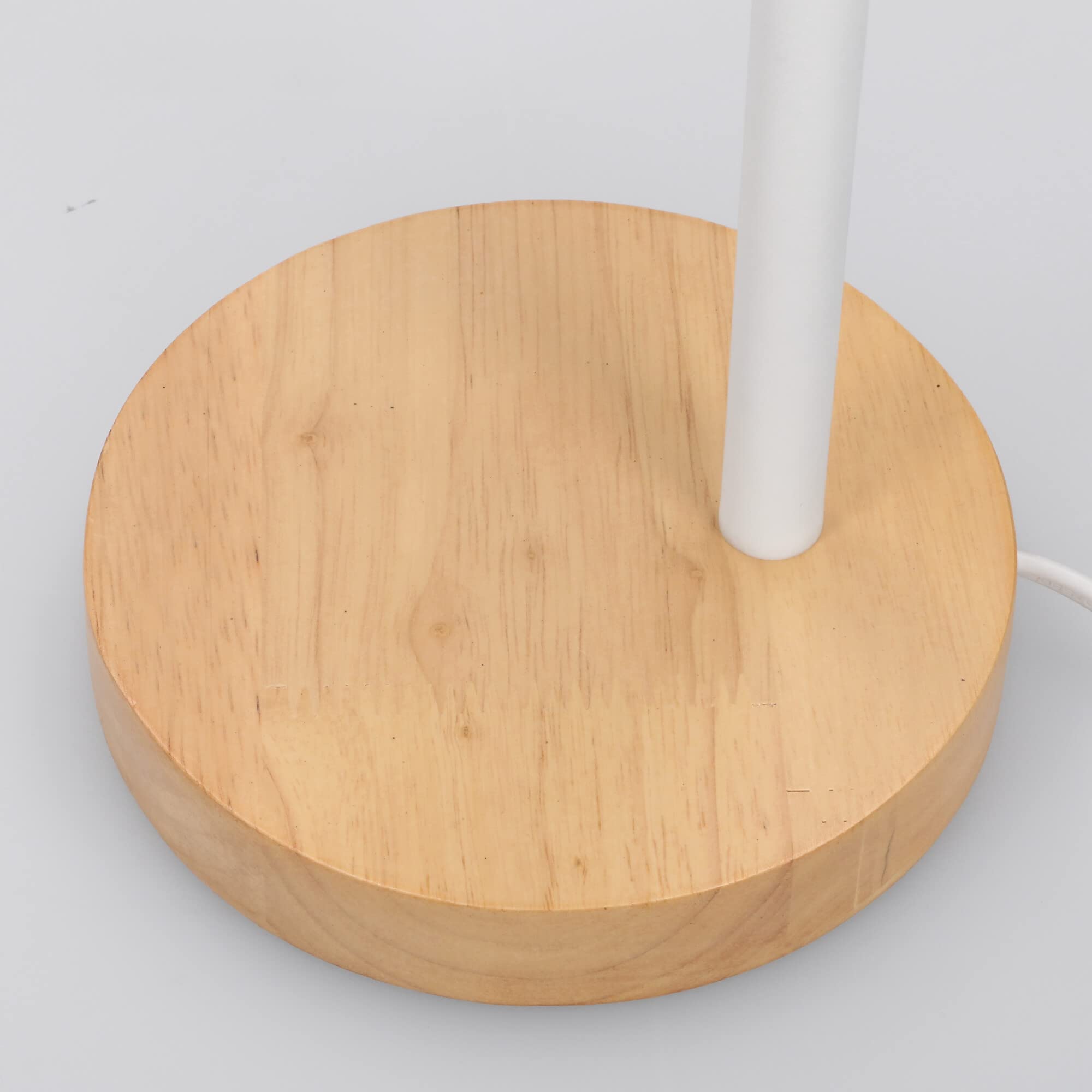FORLIGHT Forlight Mila Lámpara de Escritorio de Estilo Nórdico. Flexo de Escritorio E27 de Acero Blanco y Madera Clara Natural