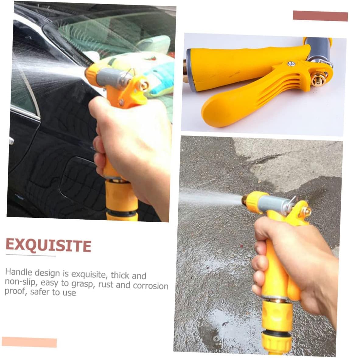 Pistolet natryskowy do węża ogrodowego, 3 szt. Narzędzia do podlewania Wąż nebulizatora Opryskiwacz ręczny Myjka ciśnieniowa Metalowa dysza wodna Dysza do węża Opryskiwacz Dysza do podlewania ogrodu D