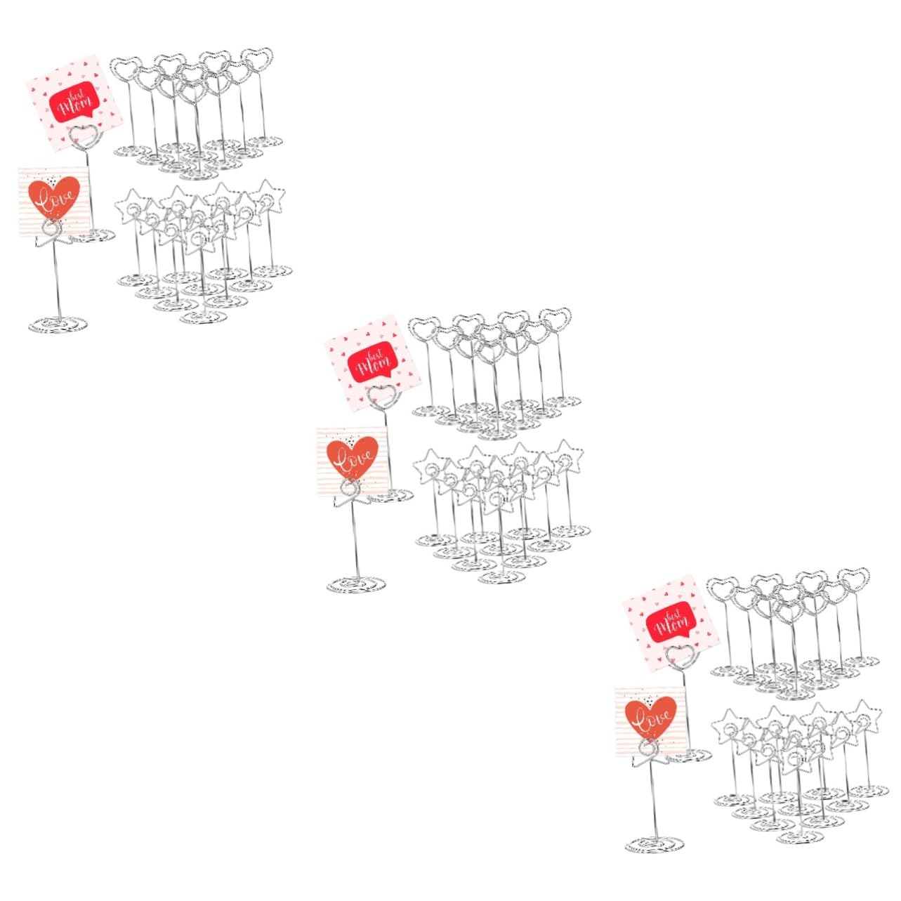 Tofficu 60piezas Soporte para Tarjetas De Mesa Forma De y De Clips para Menús y Tarjetas De Felicitación para Bodas Decorativos