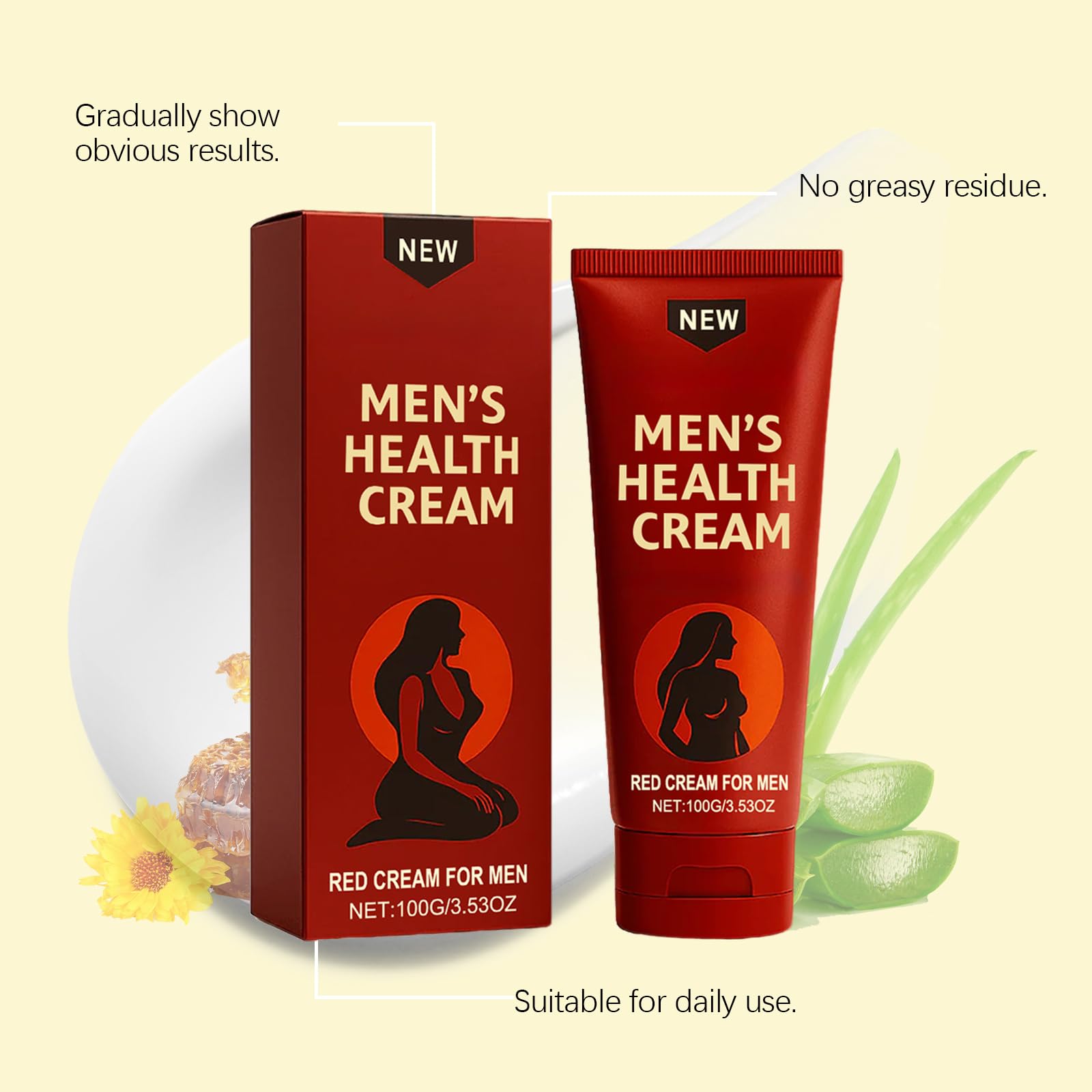 Peak Force Men's Health Creme, Tagescreme mit Kräuterextrakten, sanfte, natürliche Inhaltsstoffe, schnell einziehend und nicht fettend (6PCS)