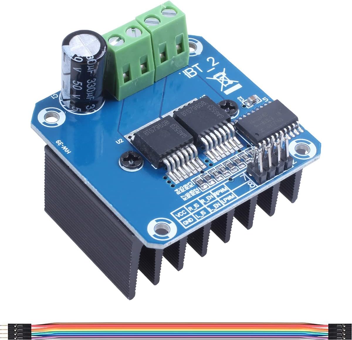 BTS7960 Motor Driver - 43A High Power Double DC Stepper Driver, H-Bridge, PWM, for Arduino