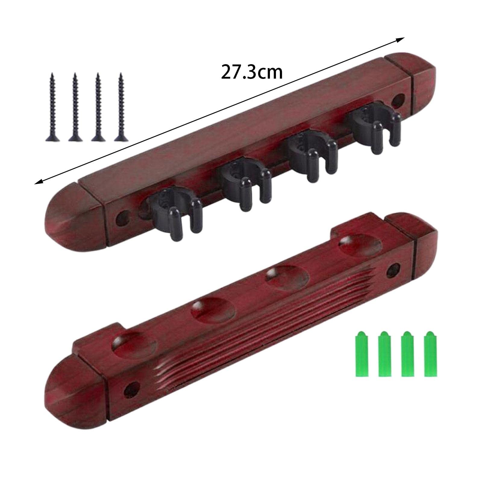 Griffe de Porte-Queue de Billard, Repose-Queue de Billard, Support de Rangement en Bois, Support Mural pour 4 bâtons de Billard, Support Mural avec 4, Rouge