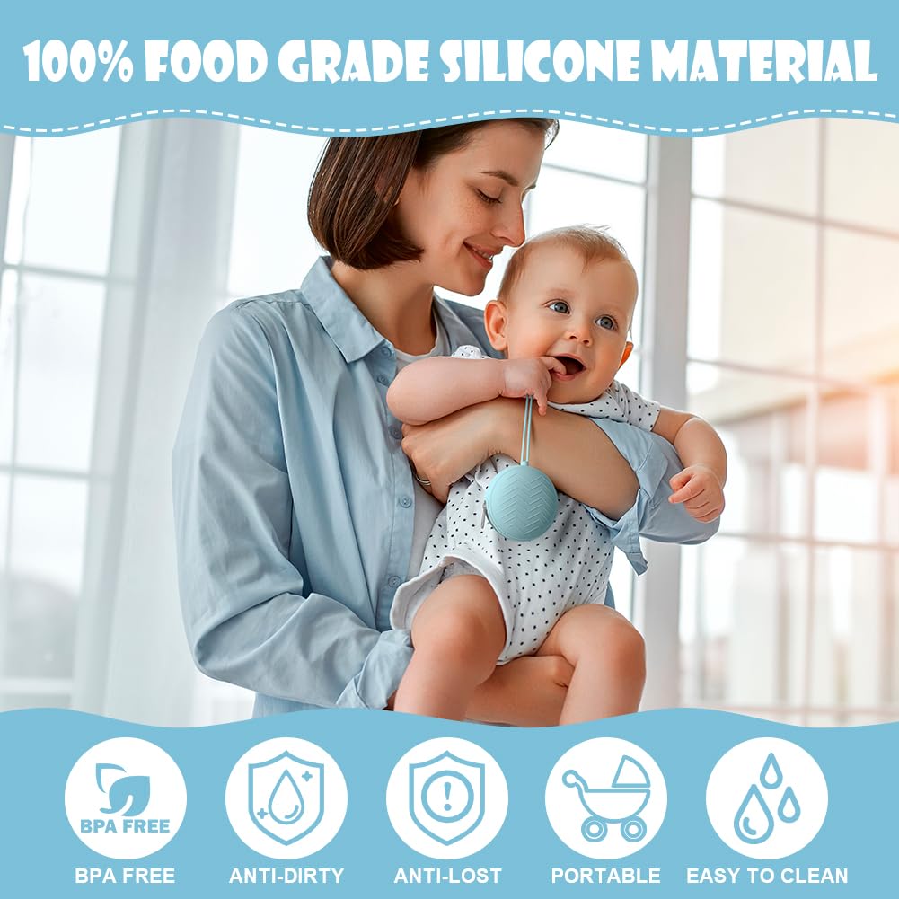 Aolso Porta Succhietto in Silicone, Lavabile Contenitore per Ciuccio, Custodia in Silicone per Ciucci per Bambini da Viaggio, Chiusura a Cerniera per Ciuccio, 1 pcs Portaciuccio Portaciuccio Silicone