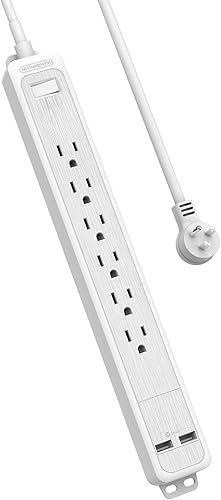 NTONPOWER - Cable de extensión de 25 pies, cable largo para protección contra sobretensiones, 6 tomacorrientes, 2 USB, disyuntor de 1875 W15 A, 1080 disponible en Yaxa Colombia