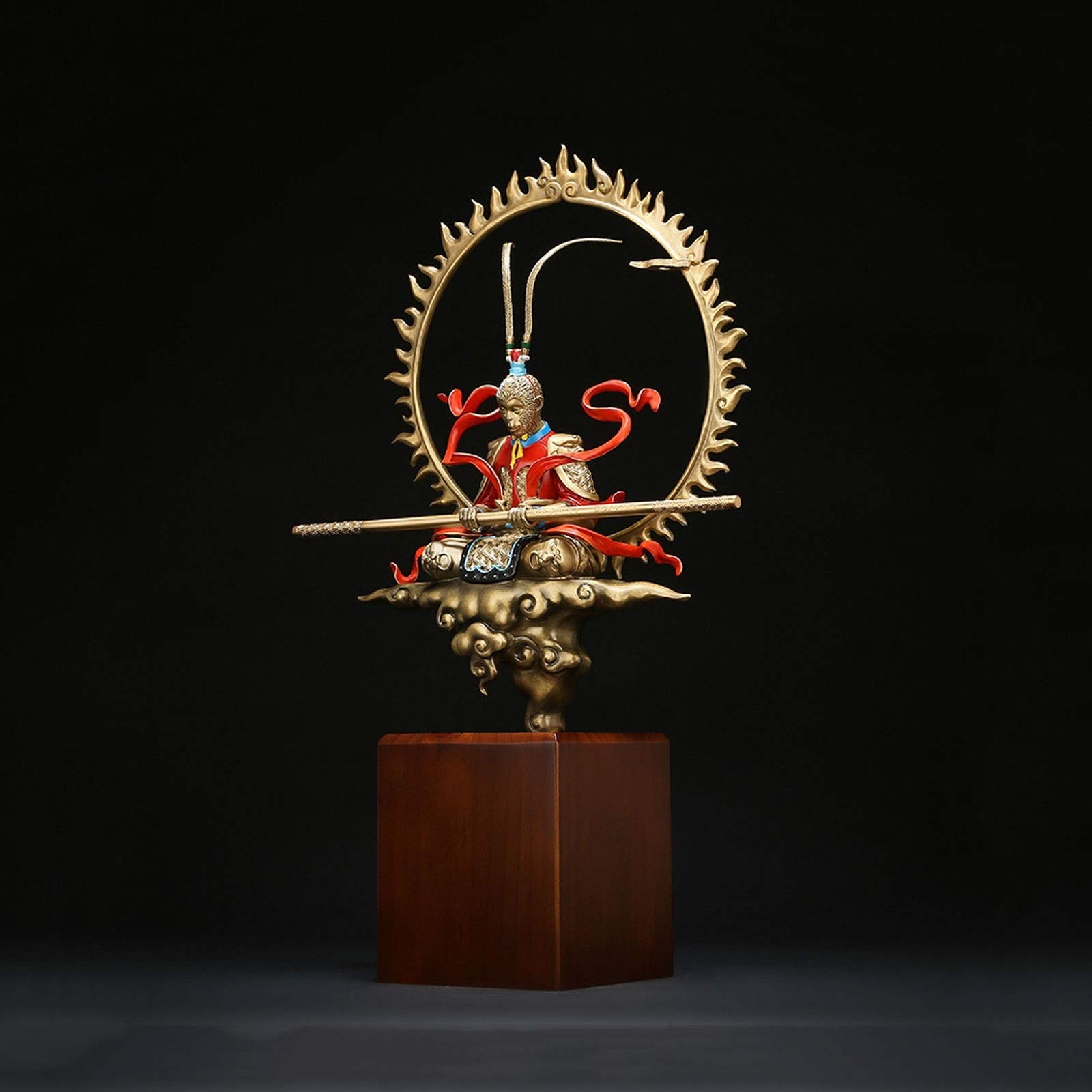 Sun Wukong Statue Decoration Miedź Walka Buddha Kreatywny Dekoracji Salon Pulpit Crafts Monkey King Rzeźba Materiał Office Dekoracje Urodzinowe Prezent Figurka Monkey King.