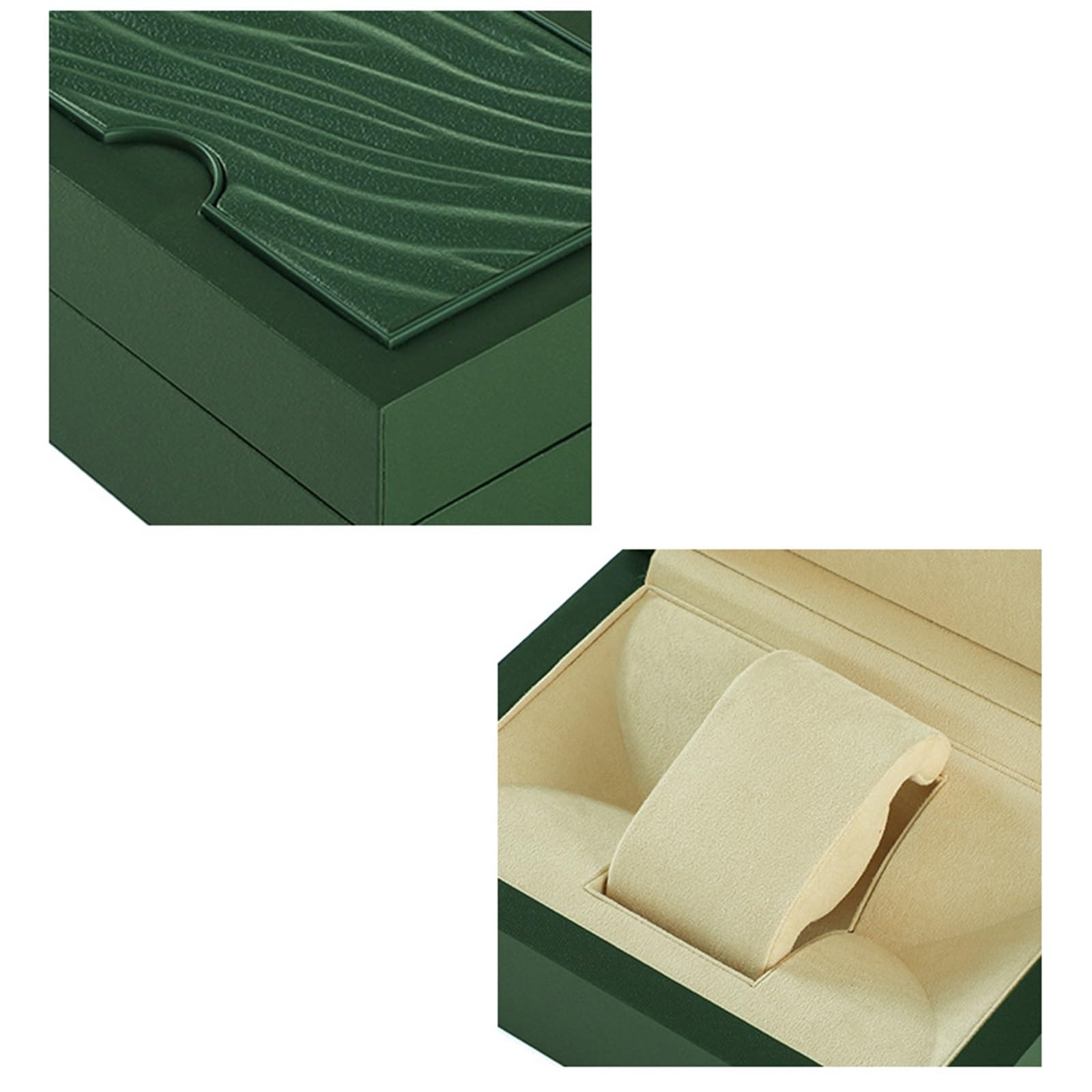 Boîte de rangement pour montres Coffret à montres en bois vintage vert cuir PU, présentoir bijoux, collection de rangement, emballage haut gamme
