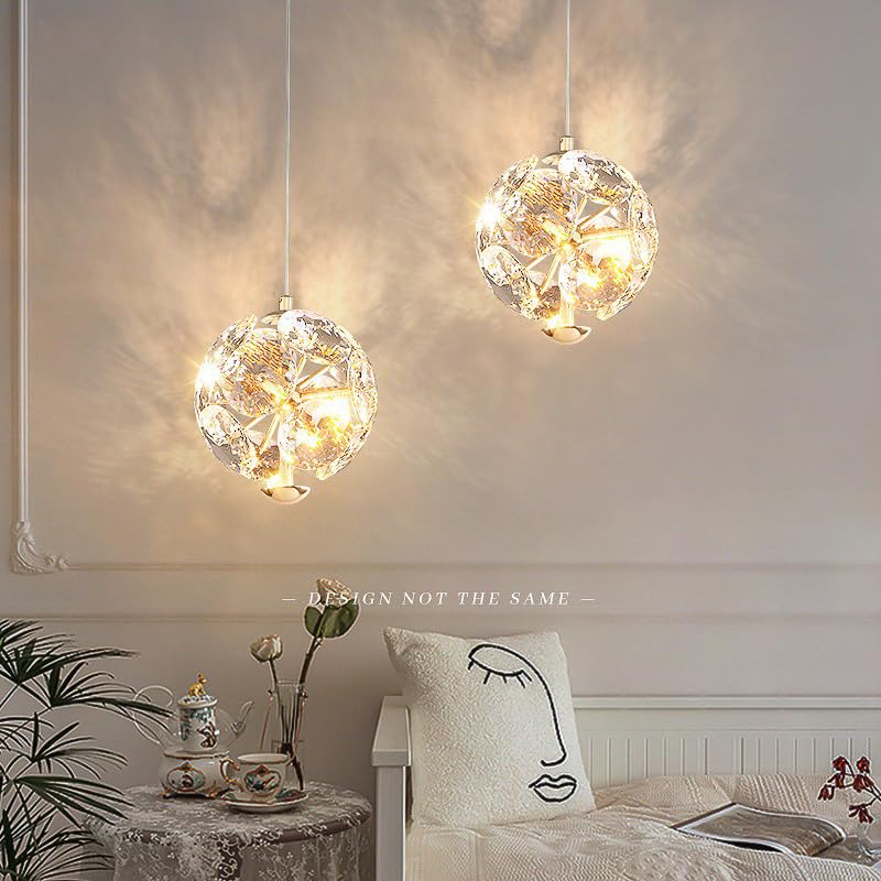 Image of CITRA led Gold Crystal Flower Pendant Ceiling Lamp Light - Warm White