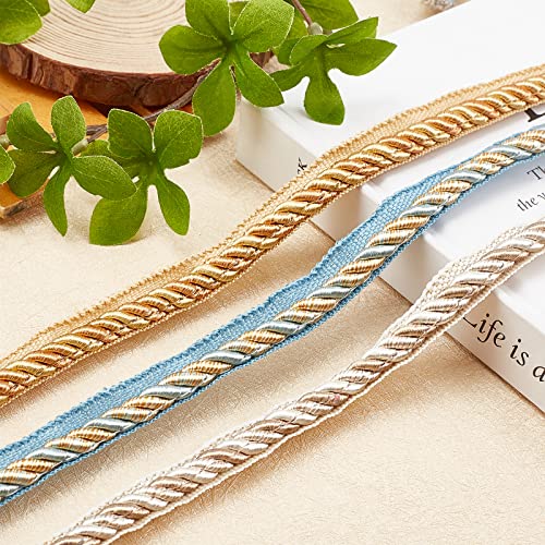 Fingerinspire 13.7 Yards Twisted Lip Cord Trim, Twisted Cord Trim Ribbon 16Mm, Polyester Twisted Trim Cord Rope Embellishment For Home Decor, Upholstery And More, Antique White #TOP4