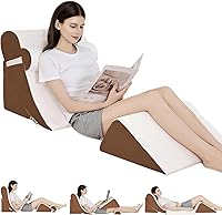 Vista 1 de 4PCS Orthopedic Bed Wedge Pillow Set for Post Surgery&Pain Relief,Adjustable Wedge Pillow for Back,Acid Reflux,Sitting up in Dark Brown