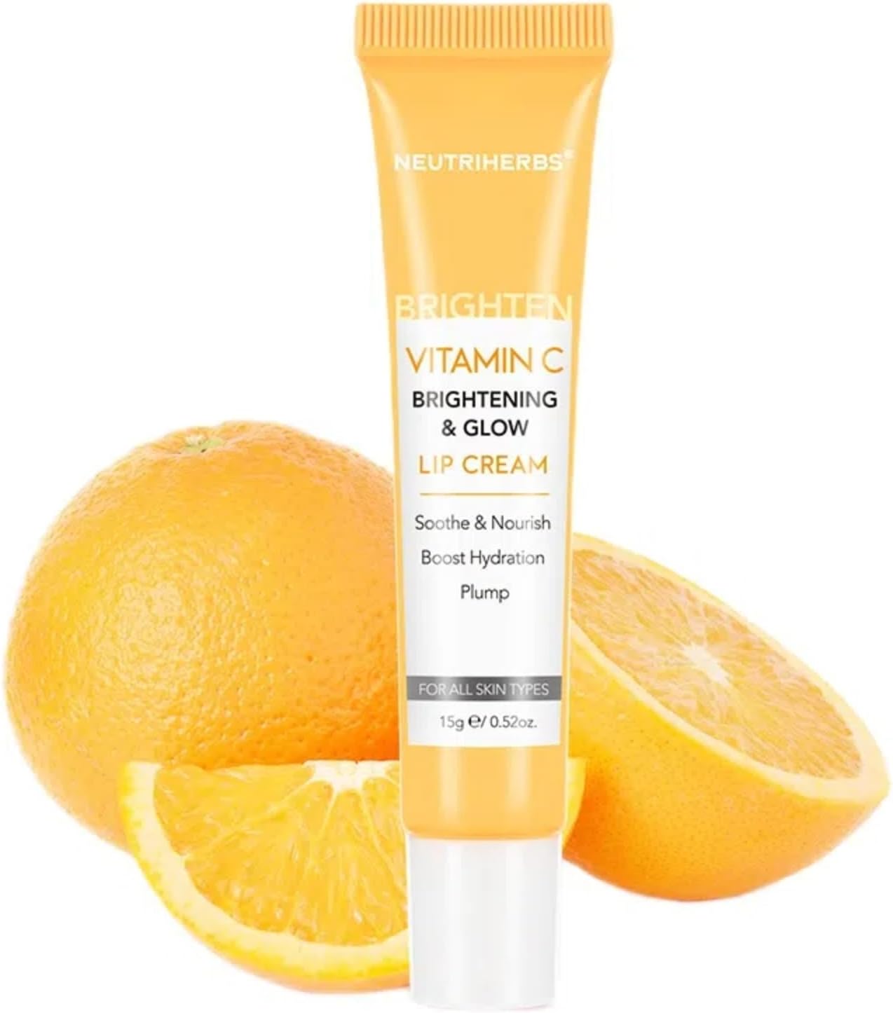 NEUTRIHERBS Lip Cream, Vitamin C Lip Balm to Nourish and Soothes Dry, Cracked Lips,Repair Chapped Lips with Squalane, Portable Lip Treatment - 0.52oz