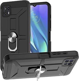 Clipes de proteção de smartphone Caso para Moto g50 5g, Caso de montagem do carro magnético do kickstand do anel de dedo pesado para Moto g50 5g. Capa protetora de grau militar Saco de telefone