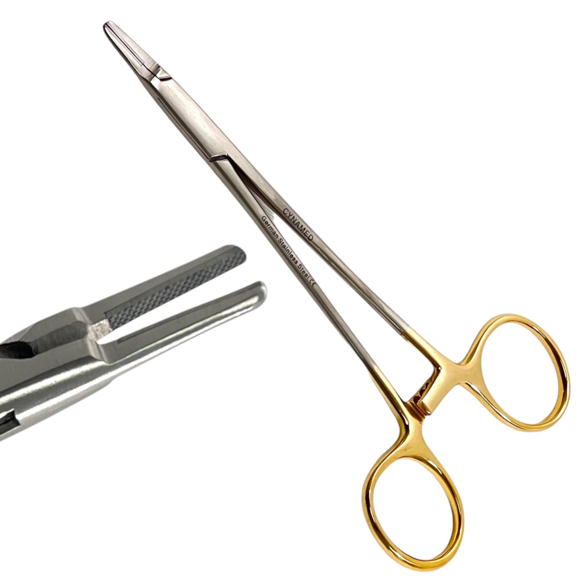TC Ryder Needle Driver with Gold Ratchet Handle, 6in, Needle Holder - Veterinary, Dental, Autoclave-Safe German Stainless Steel