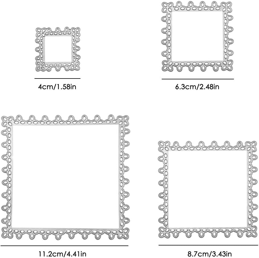 3 Sets Cuttting Dies for Card Making, FineGood Geometry Metal DIY Cutting Die Frames Die-cuts Stencils for Scrapbooking Album Decoration