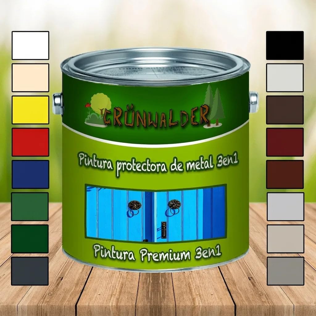 metal color de protección 3 in1 Premium barniz protector de metal (3 en 1 Protección eficaz Pintura En superficies metálicas, como Hierro, Acero, Aluminio, Zinc y metal – A Los Rayos Uva., Amarillo