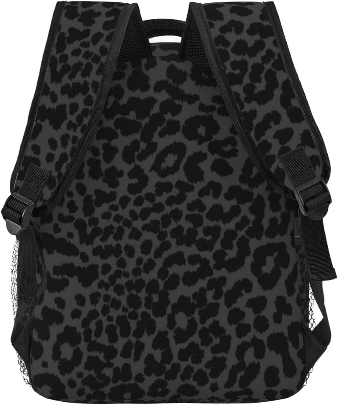 Fiokroo Black Leopard Print Backpack School Bag For Students Teens Men Women Laptop Backpacks Travel Daypack Bag With Multiple Pockets
