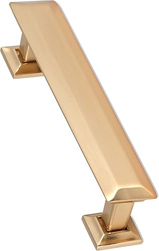 Southern Hills 5 tiradores dorados para gabinetes, manijas espaciadas con tornillos de 4 pulgadas para armarios y cajones, manijas de cocina,