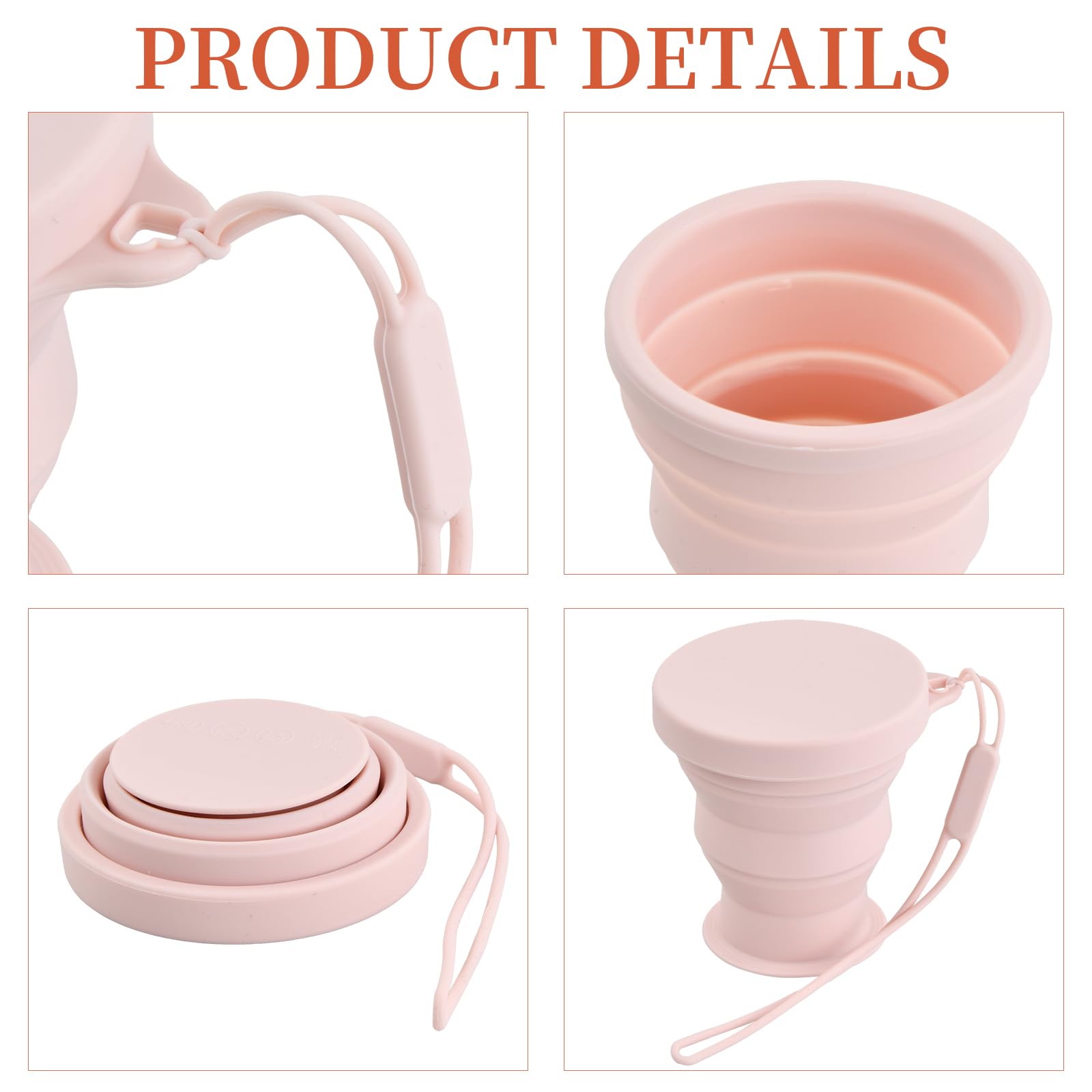 3 Pezzi Coppa di Viaggio Tazze di Silicone Pieghevole 180ml Tazza Caffe Tazza d'Acqua Pieghevole Riutilizzabile con Coperchio di Sigillatura per Outdoor, Campeggio, Escursionismo