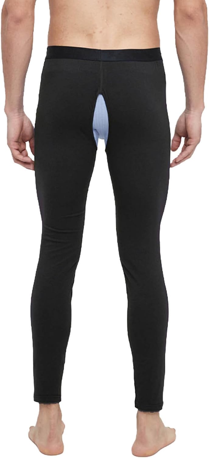 Freebily Men's Cutout Crotch Thermal Underwear Bottoms Elastic Waistband Base Layer Leggings