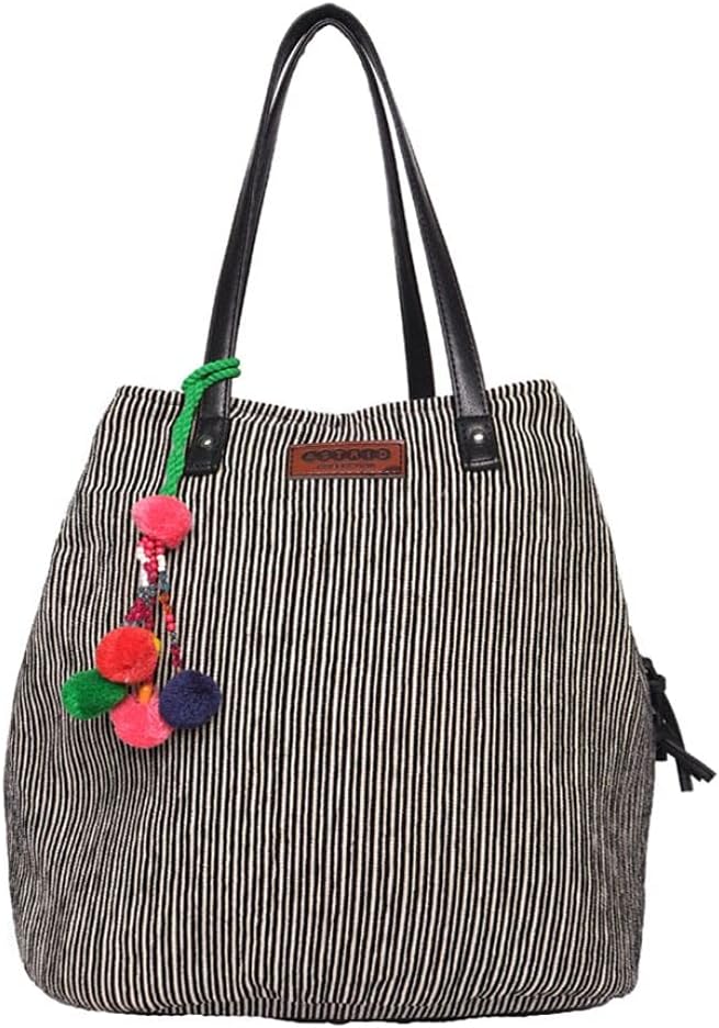 ASTRID Multicompartment Striped Bag For Women And Girls With Extra Strond Zipper And BIodegradable