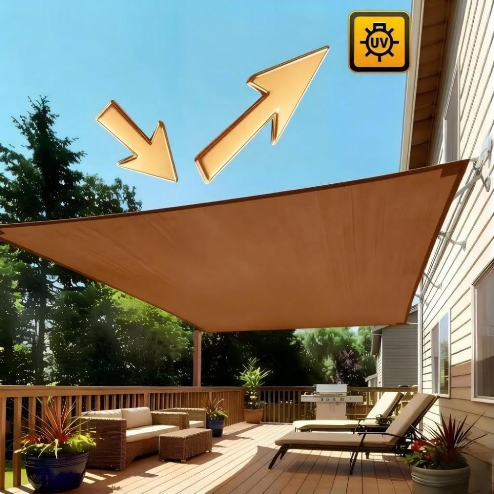 90% Sun Shade Cloth 12x20 FT, Breathable, UV Resistant Sunshade Cover with D-Ring for Pergola, Garden, Patio, Deck, Backyard, Mocha