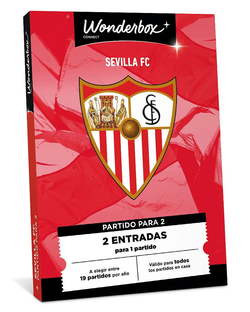 WONDERBOX Connect - Caja Regalo - Sevilla FC - 2 entradas para 1 Partido en el Ramón Sánchez-Pizjuán - Válido Durante 27 Meses