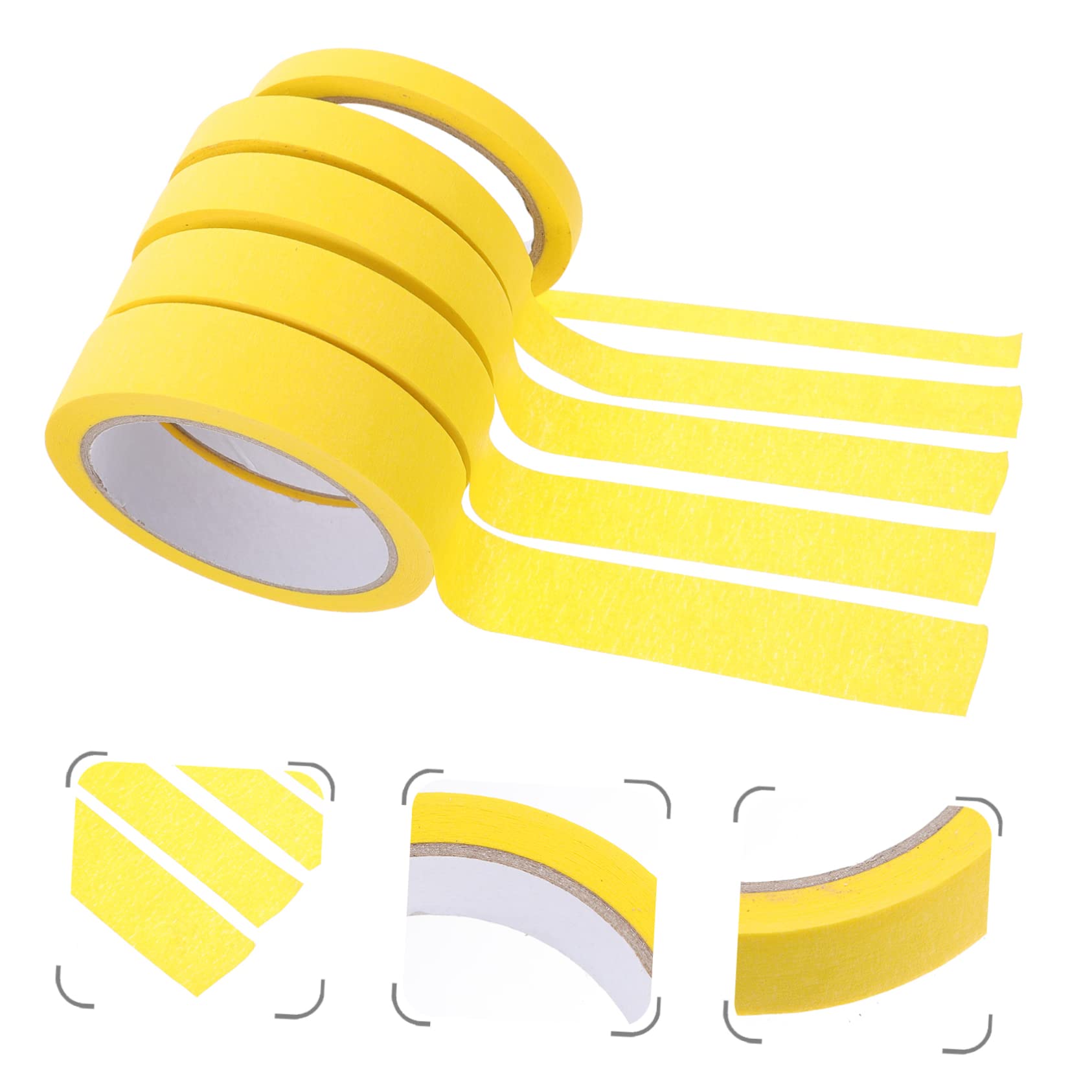 NUOBESTY 3 Sätze Abdeckband Dünnes Klebeband Papierband Möbelband Farbband Dickes Klebeband Für Die Automobil Und Möbelbearbeitung Möbelklebeband Krepppapier Gelb 5 Rollen * 3