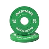 EVERYMATE Change Weight Plates 1.25LB 2.5LB 5LB Set Fractional Plate Olympic Bumper Plates for Cross Training Bumper Weight Plates Steel Insert Strength Training Weight Plates