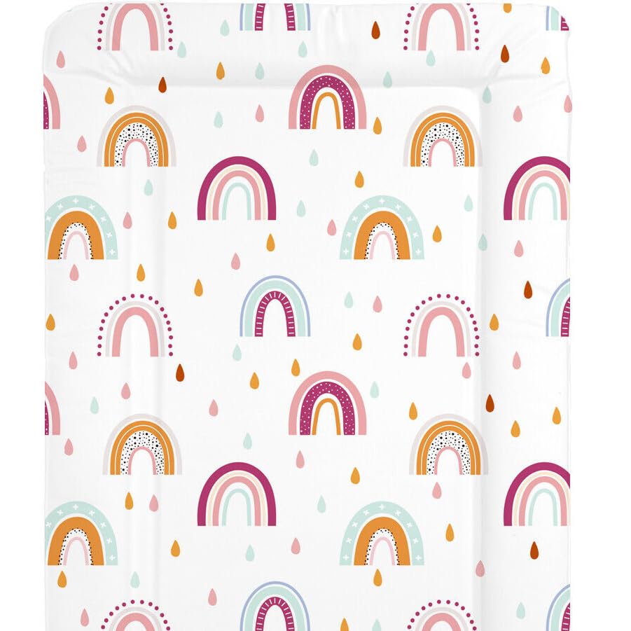 Sunnybabies Baby Changing Mat, Waterproof, Multiple Nursery Designs, Unisex Patterns (Rainbow Rain) — image 1