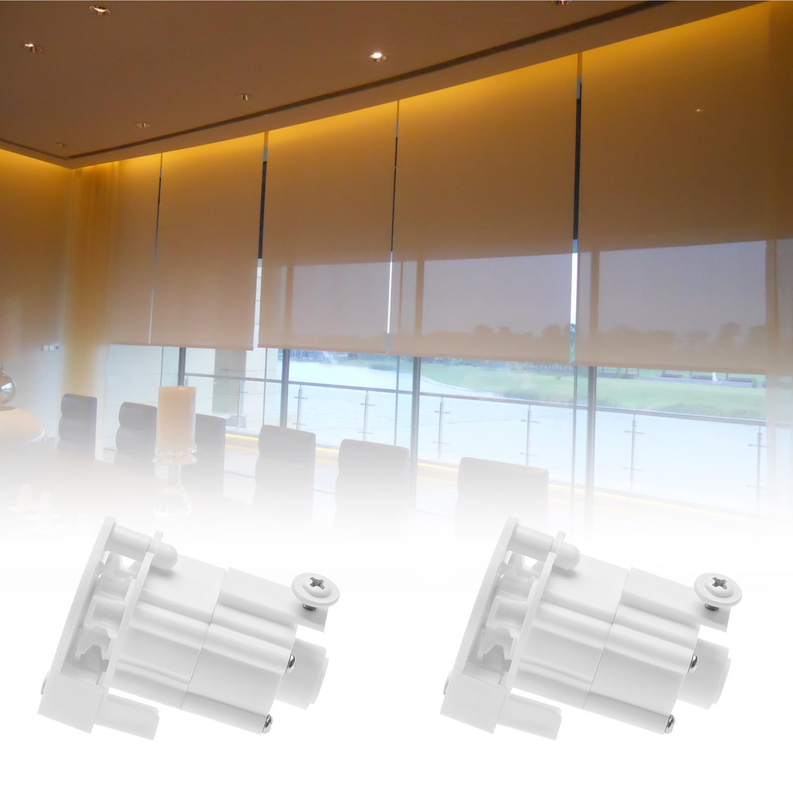 2 Set Meccanismi Controllo Tende Romane 37x33mm - Compatibile Hilarys - Con Asta Centrale 5.5mm E Coperture - Foto 11