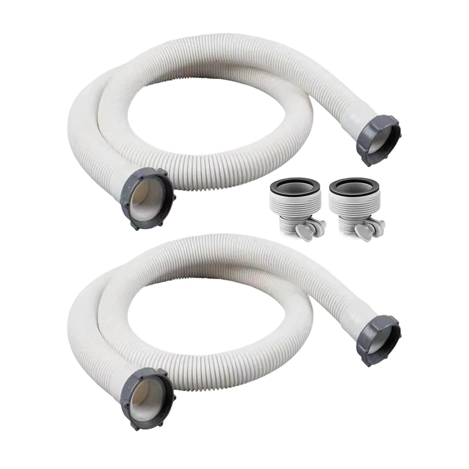 Tubo di Ricambio per Piscina Connettore di Ricambio da 38 mm | 2 pezzi tubi piscina per pompe filtranti per giardino esterno, acqua di mare, a sabbia, manutenzione, drenaggio e pulizia