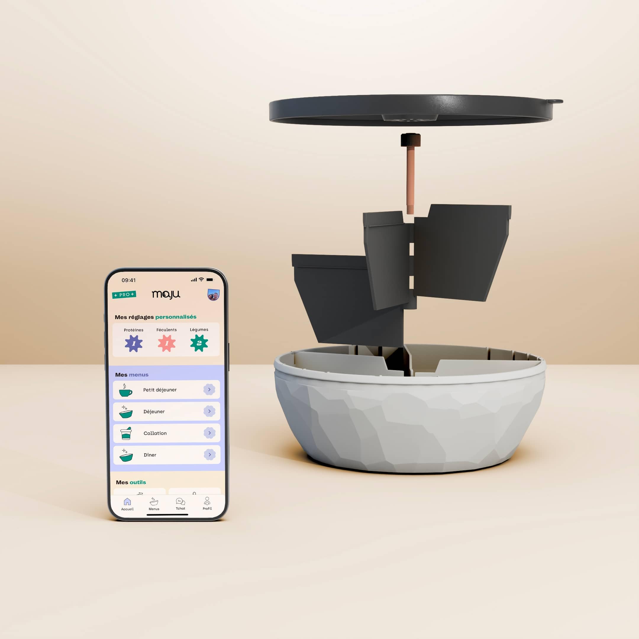 maju bol lunch box | Lunch box à compartiments ajustables + 1 bilan nutritionnel | Perte de poids & rééquilibrage alimentaire | Hermétique, Compatible micro-ondes & lave-vaisselle | Made in France