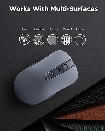 Miniatura 6 de Lenovo Mouse silencioso Bluetooth (WL300) - Mouse de computadora de 5 botones con clic silencioso izquierdo y derecho - Agarre esculpido, par