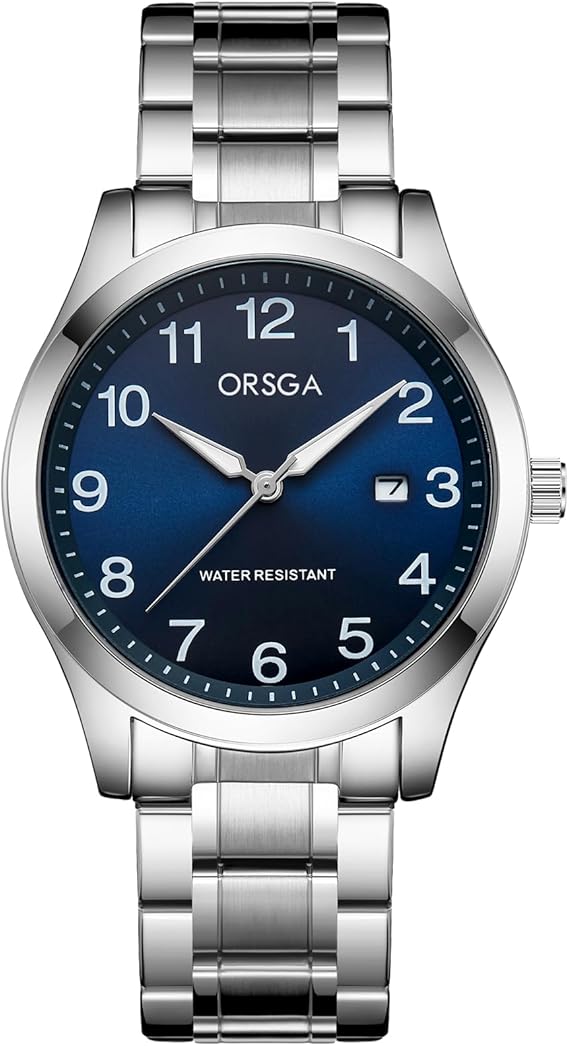 CIVO Reloj Hombre Acero Inoxidable Analógicos Relojes Hombre Clásico Fecha Impermeable Luminoso Cuarzo Reloj de Hombre Elegante Business Reloj de Pulsera, Regalo Hombre