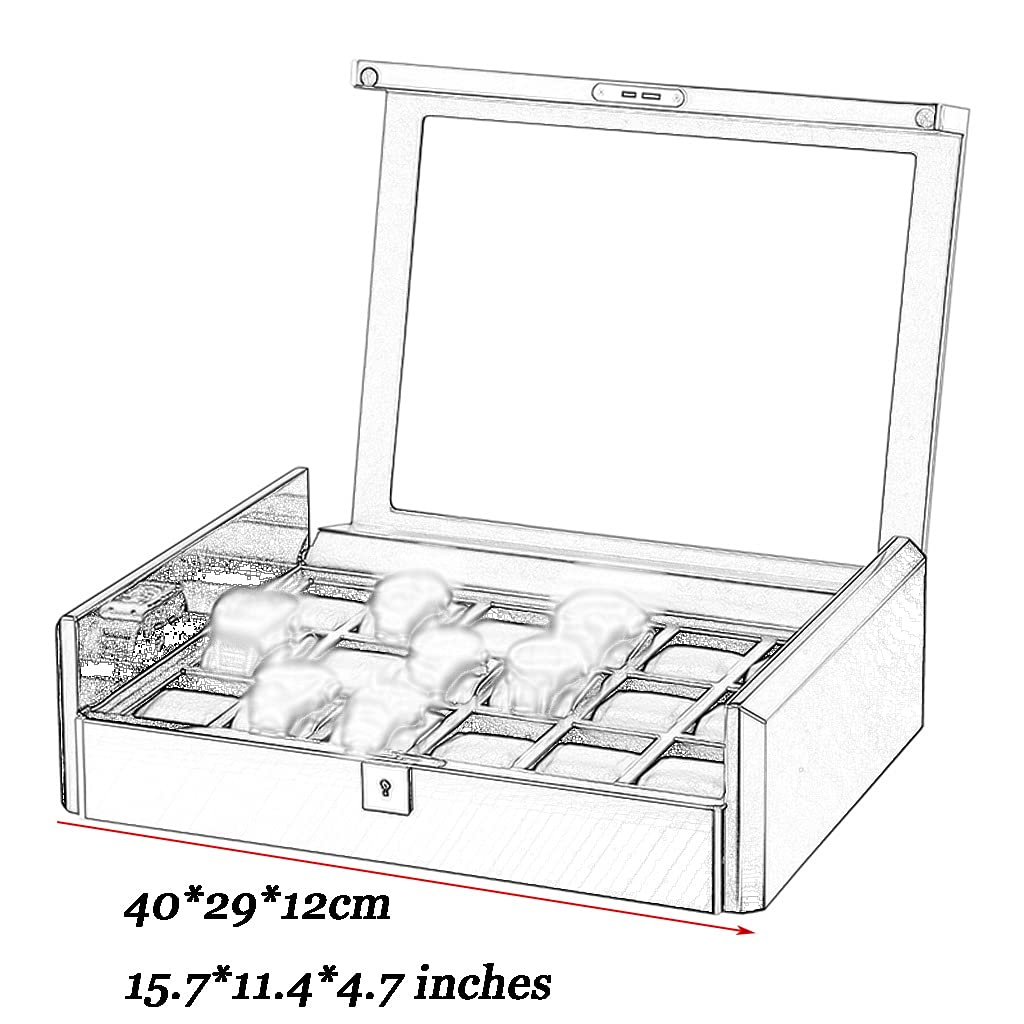 Home Watch Caja de Almacenamiento de Relojes mecánicos con tragaluz Transparente y Pantalla de múltiples Compartimentos, Ideal para Organizar su colección Beauty Comes