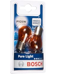 Bombillas Para Tablero Coche Bosch PY21W Pure Light x2 Lámparas Incandescente para vehículos, 12 V 21 W BAU15s, amarillo