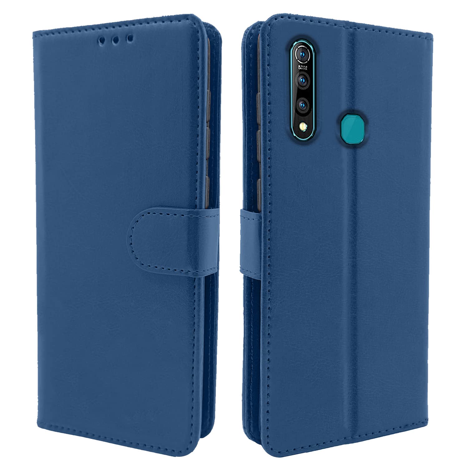 Pikkme Vivo Z1 Pro Flip Case Leather Finish | Inside TPU with Card Pockets | Wallet Stand and Shock Proof | Magnetic Closing | Complete Protection Flip Cover for Vivo Z1 Pro (Blue) (B0BK6PYQ52) Amazon Price History, Amazon Price Tracker